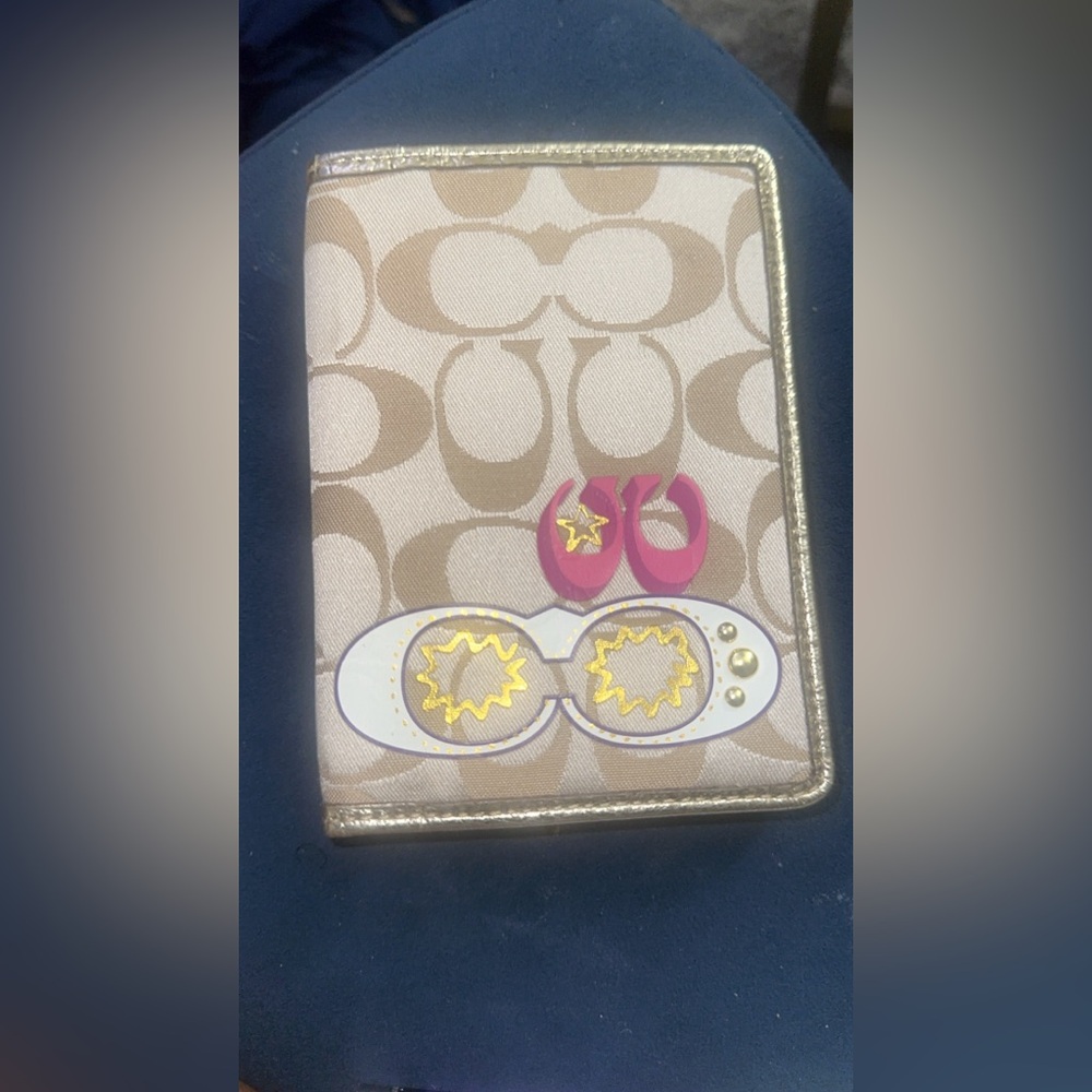 Coach Beige and Gold Signature Wallet